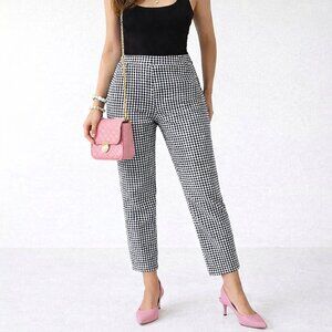 Black & White Cropped Classic Plaid Charter Club Feminine Work Pants [size 14]